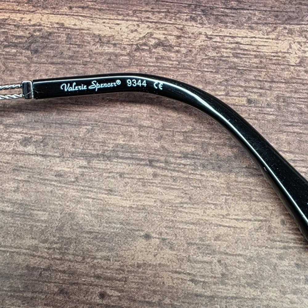 Valerie Spencer 9344 Eyeglasses Black Silver Cat Eye 51-15-140 Frames